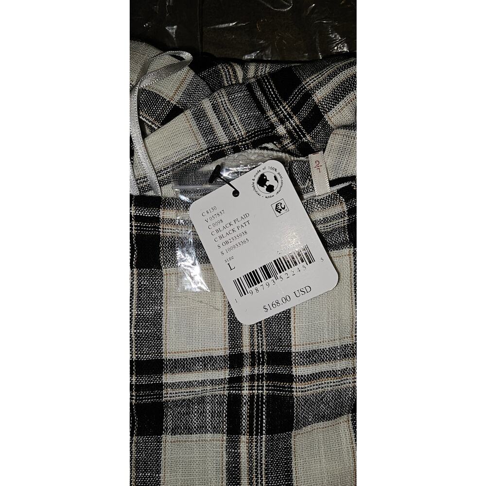 New FREE PEOPLE After You Set MAXI SKIRT + TOP $168 MEDIUM Black & White Plaid - Picture 5 of 5